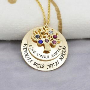 �y���������z�l�b�N���X�@���C�t�{�b�N�X�N���b�v�J�X�^���S�[���f���c���[collier dor personnalis arbre de vie 7 prnoms cret cadeau lamp;d