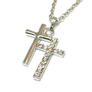 yzlbNX@Vo[g[_uNXy_gtoc ton argent strass transparent ensemble double croix pendentif sur 406cm