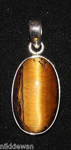 yzlbNX@NX^ACS[f^CK[X^[Oargent sterling ovale gemme de cristal oeil tigre dor bijoux pendentif 3081