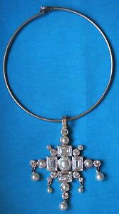 �y���������z�l�b�N���X�@�l�b�N�X�i�b�v�����O�V���o�[���^�����Xcollier ras de cou jonc biche de bere et pendentif dyrberg kern mtal argent