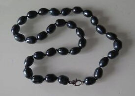 【送料無料】ネックレス　クリップバロックナチュラルブラックビーズcollier perles baroques noires naturelles 46cm et perles 1210mm