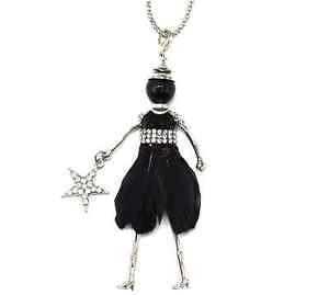 �y���������z�l�b�N���X�@�y���_���g�l�b�N���X�X�p���R�[���h���Xsp826d sautoir collier pendentif poupe articule robe sequins, strass et p