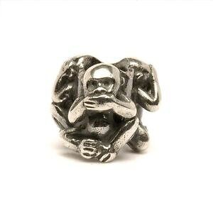 �y���������z�l�b�N���X�@�g��authentic trollbeads silver three monkeys tagbe20092 tre scimmie