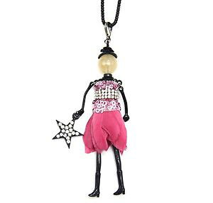 �y���������z�l�b�N���X�@�y���_���g�l�b�N���X�X�p���R�[���h���Xsp676d sautoir collier pendentif poupe articule robe sequins, strass et p