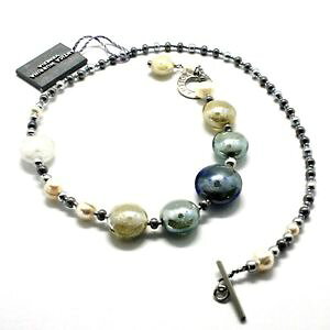 【送料無料】ネックレス ベネチアコンディムラーノベージュcollana antica murrina venezia con vetro di murano beige sabbia grigio cob14a06