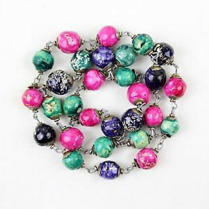 �y���������z�l�b�N���X�@�l�b�N���X�C�������O�^�C�vnaturel argile perles collierearrings set peint la main kazuri type ncs19