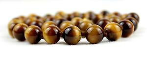 �y���������z�l�b�N���X�@�^�C�K�[�A�C�l�b�N���X�p�[���A�C�u���E��10mm il de tigre collier 10 mm oeil perles main nou marron