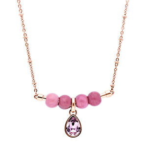 �y���������z�l�b�N���X�@���[�Y�R���k�I�[���Hbrosway tres jolie, collana acciaio rose con charm swarovsky btjms694, nuovo