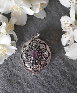�y���������z�l�b�N���X�@�V�[�N���b�g�{�b�N�X�V���o�[agnes creations joli pendentif poison boite secret argent 925 amp; amethyste