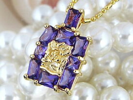 【送料無料】ネックレス　カデナcadena y colgante oro 18k amatistas purpura pendant