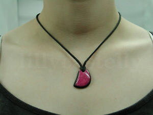 �y���������z�l�b�N���X�@�y���_���g�l�b�N���X�s���N�p�[�v���}�E���gcollier pendentif rosemauve fimo mont sur fil coton noir