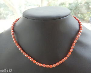 �y���������z�l�b�N���X�@�K���X�r�[�Y�I�����W�N�����v�^���[collier fin tour de cou perles de verre couleur orange nacr