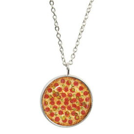 【送料無料】ネックレス　ペパロニボックスピザペンダントメッキクリップpepperoni pizza pendentif et argent collier plaqu neuf en bote