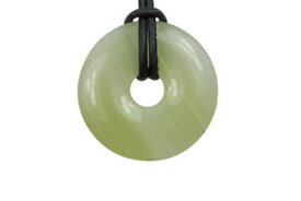 【送料無料】ネックレス　ドーナツパイグリーンアラゴナイトオニキスdonut ou pi chinois aragonite verte onyx marbre 4cm