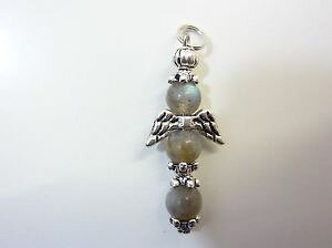 �y���������z�l�b�N���X�@�y���_���g�N���X�`�x�b�gpendentif ange croix labradorite 6 mm amp; argent du tibet