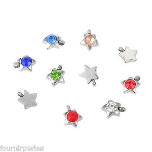 �y���������z�l�b�N���X�@�W���C���g�y���_���g�X�e�����X�X�`�[��50 mixte pendentifs breloques toile acier inoxydable ziron accessoires 9x7mm