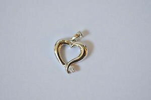 �y���������z�l�b�N���X�@�L���[�r�b�N�W���R���X�^�[�����O�V���o�[�n�[�gnouvelle annoncenouveau zircon cubique argent sterling ouvert forme coeur 925 pendentif