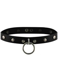 yzlbNX@lbNNvtt[vfad treasures collier ras de cou cuir noir clout avec cerceau argent