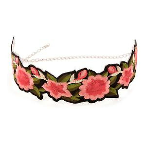 yzlbNX@sNtH[Nre[W{w~Arose large brod ras du cou folkvintagebohmien bleurouge neuf 70s90s