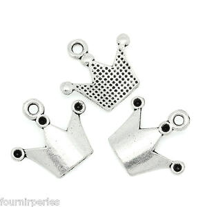 �y���������z�l�b�N���X�@�y���_���g�N���E��250 breloques pendentifs charme couronne 19x17mm b23490