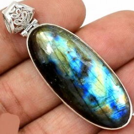 【送料無料】ネックレス　ペンダントマウントシルバーpendentif protection labradorite monture argent 925 ref 4887