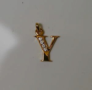 �y���������z�l�b�N���X�@�y���_���g�V���v���S�[���h���b�Lpendentif initiale simple lettre y en plaqu or serti de strass ide cadeaux