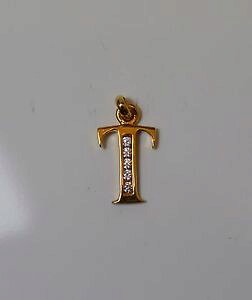 �y���������z�l�b�N���X�@�y���_���g�V���v���S�[���h���b�Lpendentif initiale simple lettre t en plaqu or serti de strass ide cadeaux