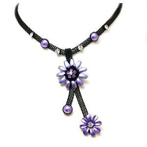 �y���������z�l�b�N���X�@�R���N�V�������b�V��the olivia collection fillesdames maille noir collier avec purple flower fj192