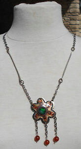 �y���������z�l�b�N���X�@�y���_���g�l�b�N���X�t�����[un collier pendentif fleur annees 70