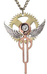 �y���������z�l�b�N���X�@�M�Acollier engrenage ail couleur dor et cuivre, bijoux steampunk