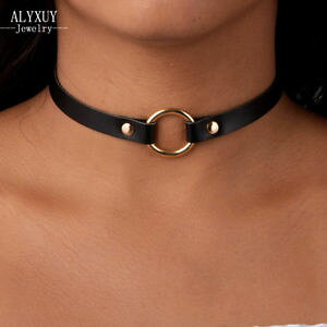�y���������z�l�b�N���X�@�u���b�N�l�b�N���X�N�����v���E���h�`���[�Nas fr24818 choker ronde bijoux en cuir noir collier n1926 sautoirs colliers fau