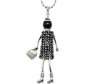 yzlbNX@y_glbNXhXVo[^sp373 sautoir collier pendentif poupe robe strass et mtal argentnoir av