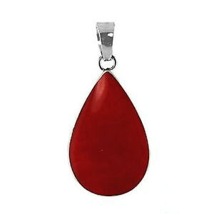 �y���������z�l�b�N���X�@�X�^�[�����O�V���o�[�i�V�C���`femmes en argent sterling 925 forme de poire corail rouge 38cm pendentif