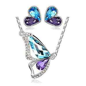 yzlbNX@XtXL[vgZbgparure set donna collana orecchini cristallo farfalla swarovski punto luce paio