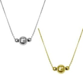 【送料無料】ネックレス　スターリングシルバーネックレスargent sterling 3 perles collier