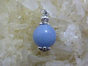 �y���������z�l�b�N���X�@�y���_���g�r�[�Y�{�[��pendentif en angelite anhydrite perles boules 12mm