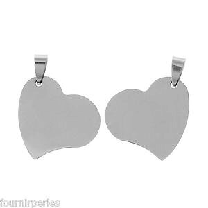 �y���������z�l�b�N���X�@�y���_���g�n�[�g�X�e�����X�X�`�[��25 pendentifs breloques coeur acier inoxydable pour bijoux cration 39x36cm