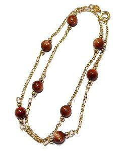 �y���������z�l�b�N���X�@�N���b�vk�S�[���h���b�L�{�[���N���b�vventurina rond boule de 4mm collier 457cm 18k plaqu or venturina collier