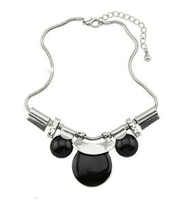 �y���������z�l�b�N���X�@�V���o�[�t�@���^�W�[�G�X�j�b�N�V�b�N�N�����vcollier pour femme fille argent fantaisie plastron ethnique noir tribale chic