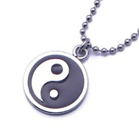 【送料無料】ネックレス　ステンレススチールボールチェーンacier inoxydable yin yang pendentif, gratuit ball chain