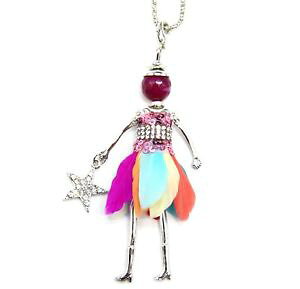 �y���������z�l�b�N���X�@�y���_���g�l�b�N���X�X�p���R�[���h���Xsp713d sautoir collier pendentif poupe articule robe sequins, strass et p