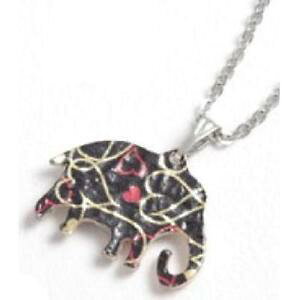 �y���������z�l�b�N���X�@�N���b�vtoc noir amp; rouge en alliage de zinc imprims collier lphant 457cm