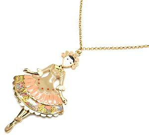 【送料無料】ネックレス ペンダントネックレスドレスベージュsp819e sautoir collier pendentif poupe robe marquise email beige et mtal
