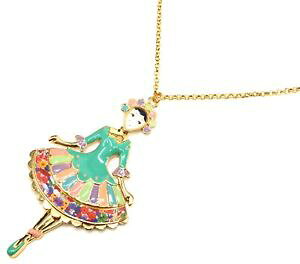 �y���������z�l�b�N���X�@�y���_���g�l�b�N���X�h���Xsp820e sautoir collier pendentif poupe robe marquise email vert et mtal dor