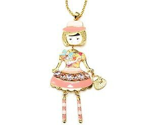 �y���������z�l�b�N���X�@�y���_���g�l�b�N���Xsp768e sautoir collier pendentif poupe articule femme robe mtal peint ro