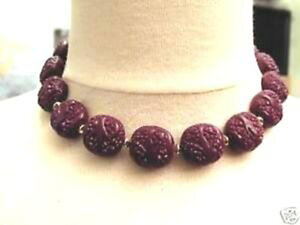 yzlbNX@p[vS[hp[lbNXre[Wcollier de perles vintage en rsine grave mauve violet et or 4945