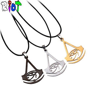 yzlbNX@XeXX`[Nv`F[Sas fr24056 assassins creed logo chaine en cuir acier inoxydable colliers metal