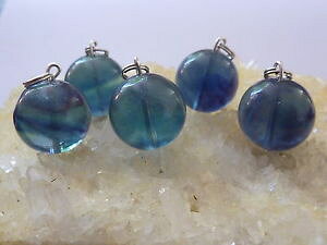 yzlbNX@y_gmagnifique pendentif sphere 1,6 cm en fluorite bleuverte a lunitee