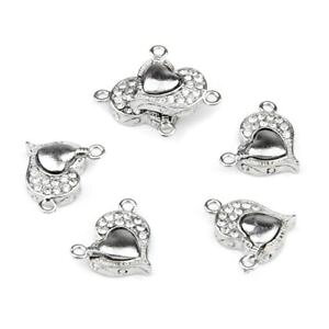 �y���������z�l�b�N���X�@×5x6x fermetures magnetiques en forme de coeur de strass 21x16mm e2i8