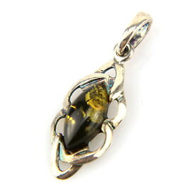 【送料無料】ネックレス　オレンジアーモンドpendentif amande argent vieilli ambre pam99